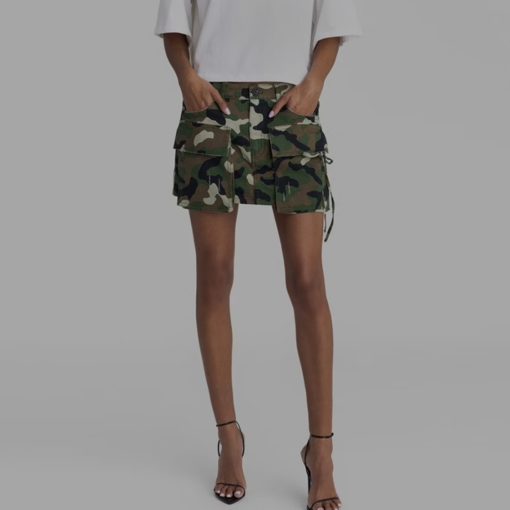 Camo Utility Mini Skirt - Green Camouflage